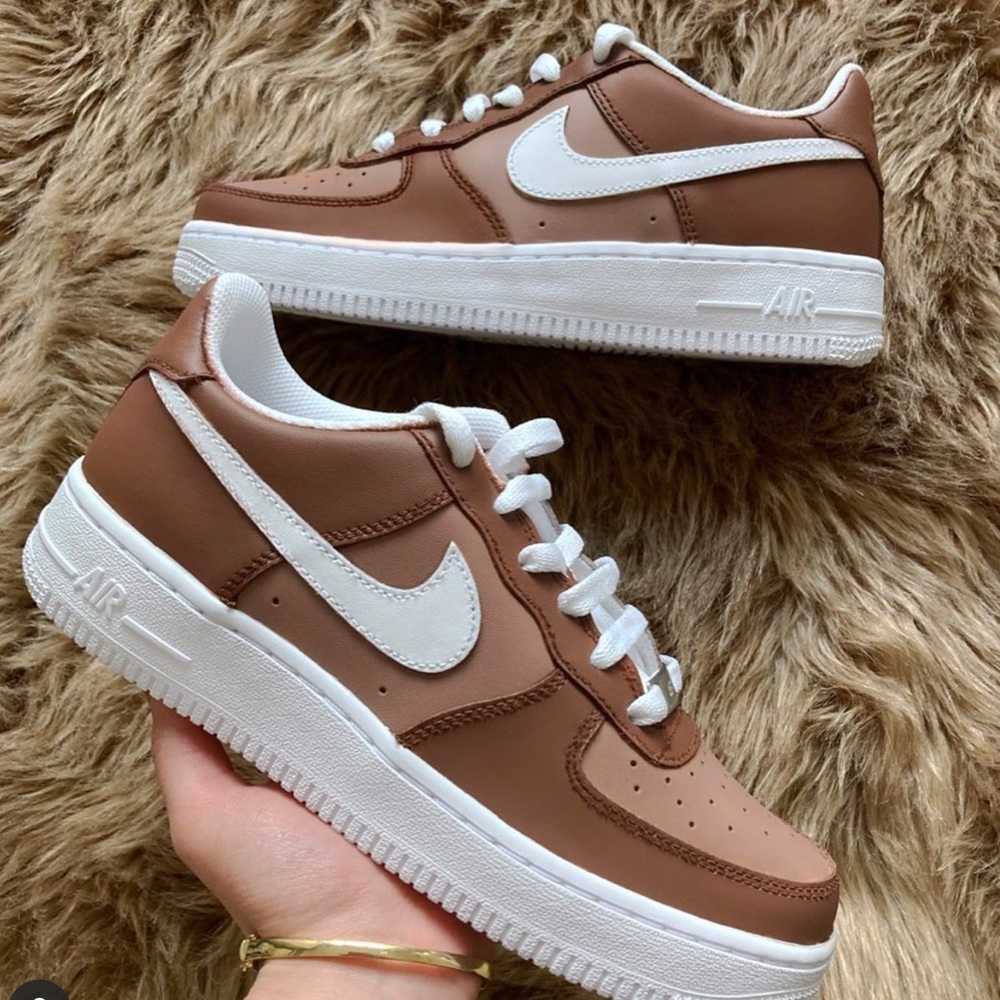 Nike brown rare Air Force 1s custom